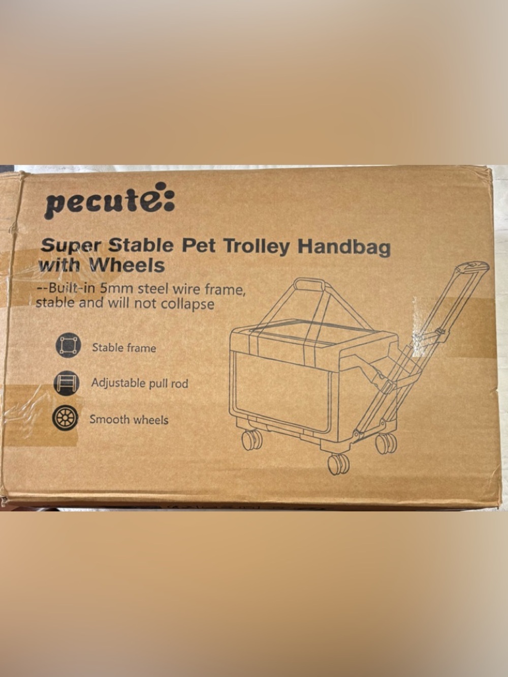 Pecute Carrier Tote with Wheels for Small Pets- New - Picture 6 of 6